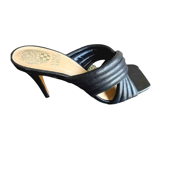 NWT VINCE CAMUTO "Sarendie" Black quilted Leather Stiletto Slide heel, size 10 - Picture 9 of 14